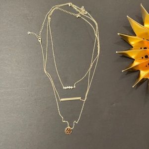 Set of 3 gold stacking necklaces